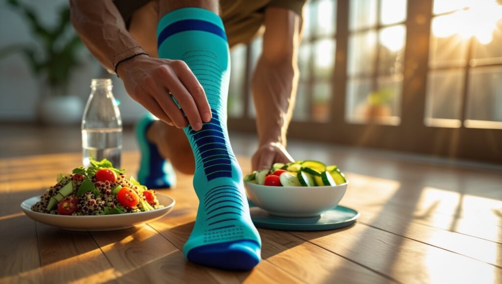compression wear and low-sodium POTS diet synergy image