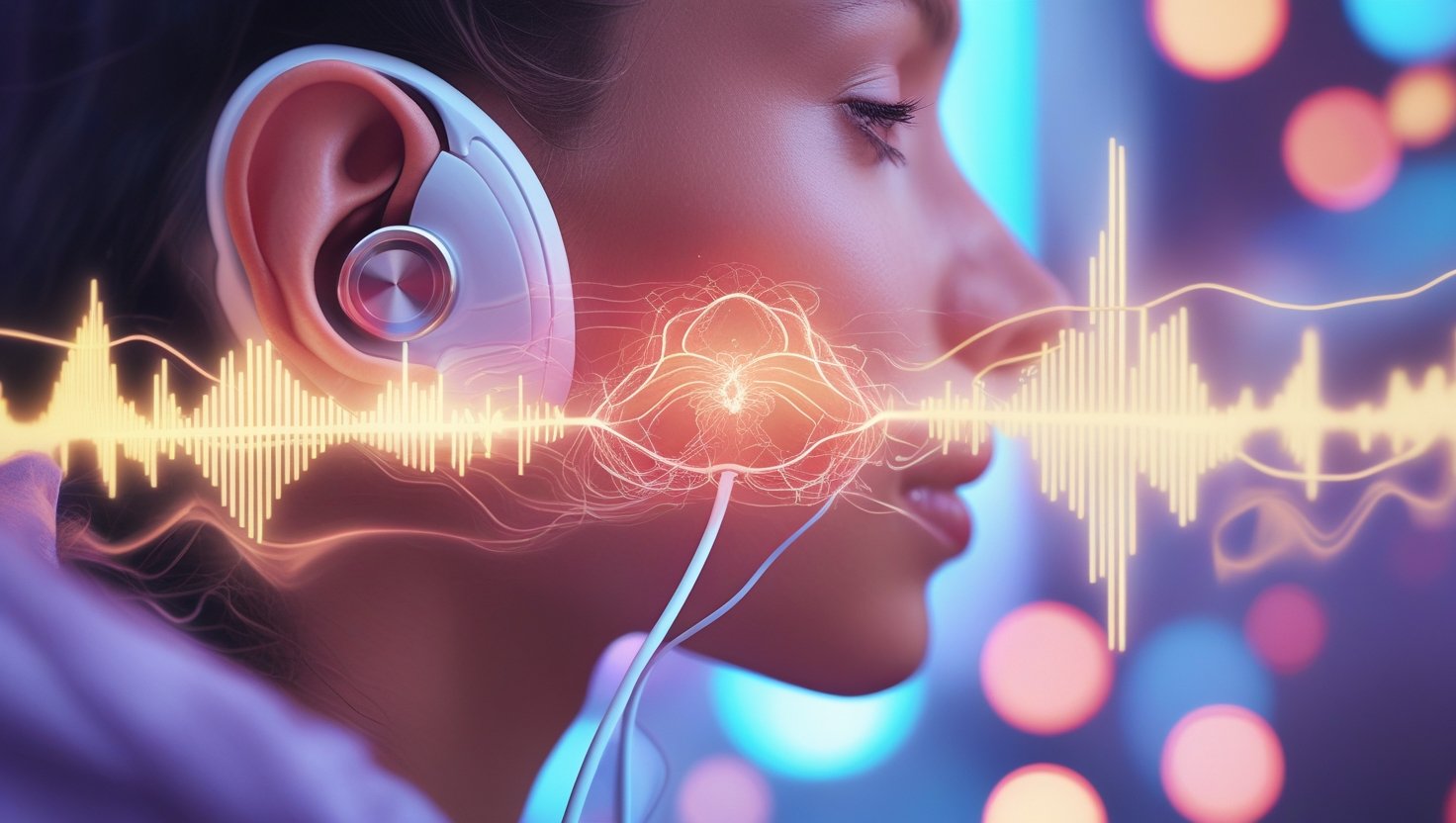 Gut health misophonia image – calm person handling sound triggers with inner peace.