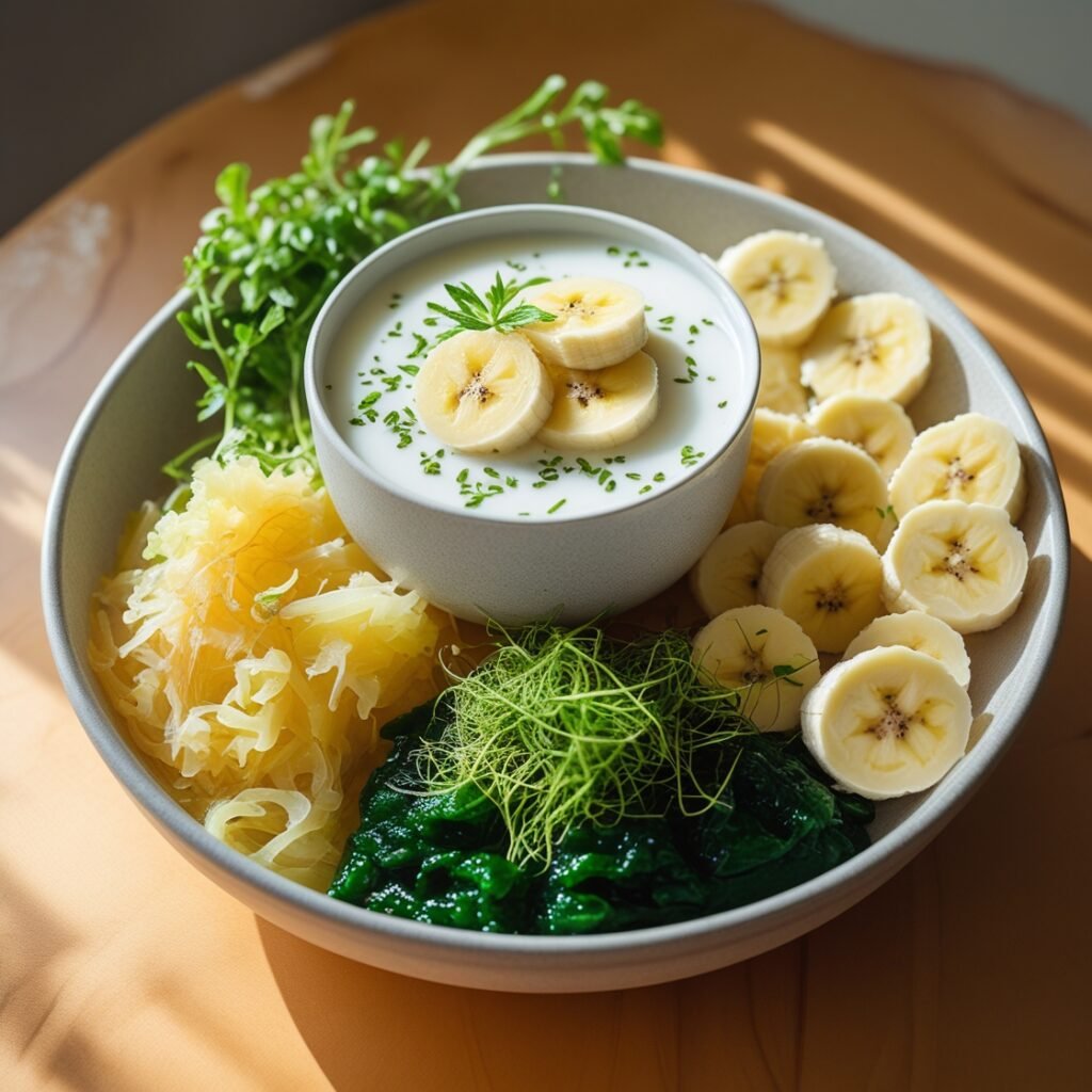 Probiotic foods for gut health and dopamine motivation. Probiotic foods for gut health and dopamine motivation.